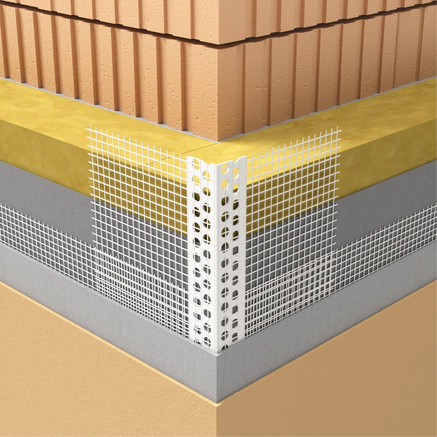 TC-Corner Bead - NO NOSE - White - Mesh - 2.5m Long